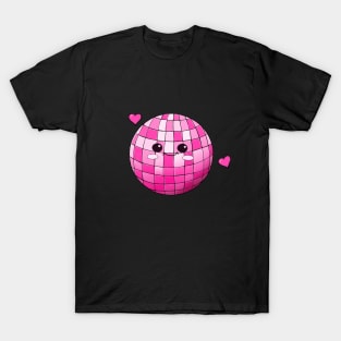 A Cute Kawaii Pink Disco ball - sticker T-Shirt